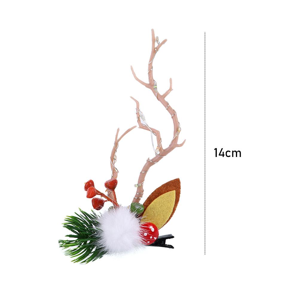 Light Deer Horns Women Hair Clip Korean Style Hair Clip Hair Accessories Christmas Antlers Hairpin