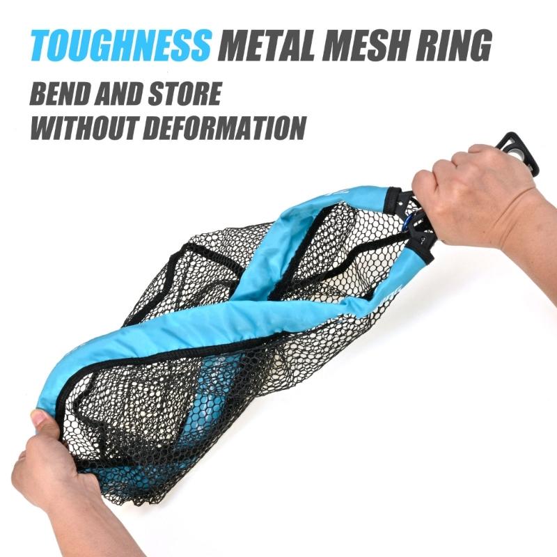 Fishing Landing Net Portable Fishing Net with Comfortable Grip and Storage Bags Foldable Landing Net Fishing Tackle Tool