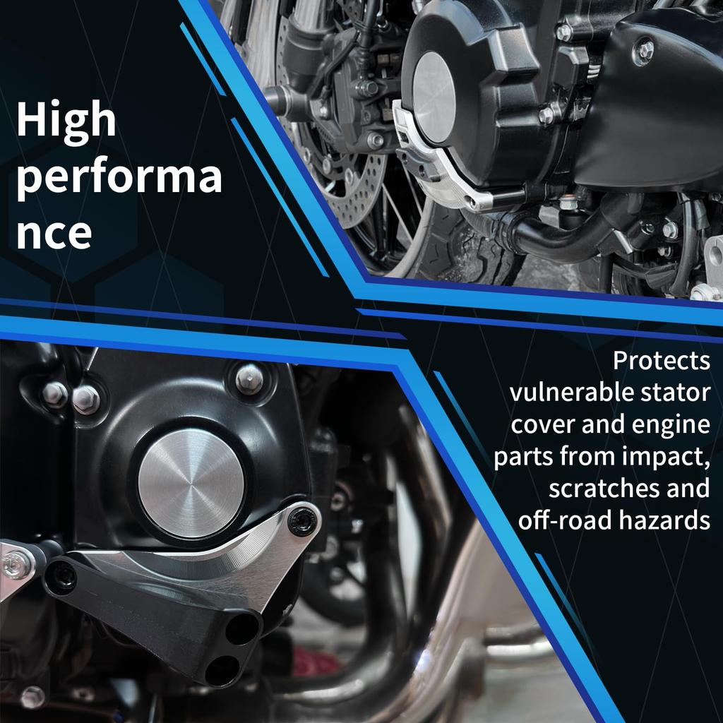 GFARDMOTO Motorcycle Engine Guard Cover Crankcase Cover Kit with CNC Aluminum Replacement Cover Set for Kawasaki Z900RS Z 900 RS Z900 2018-2024 (Gold)