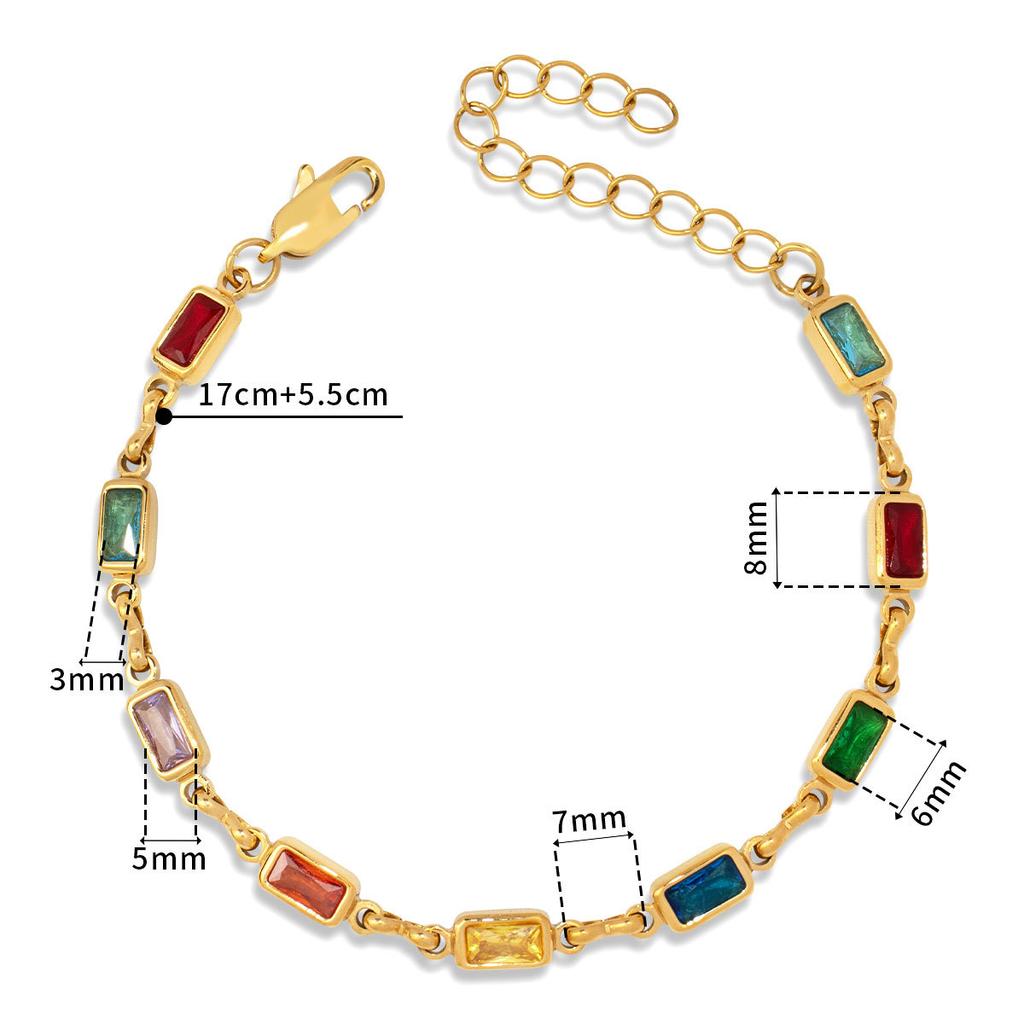 Retro Personalized Clavicle Chain Square Diamond Crystal Necklace, Dopamine Necklace Jewelry