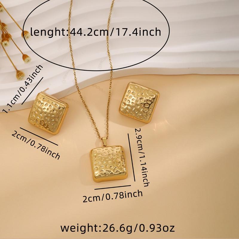 European and American Exquisite Irregular Luxury Creative Polygonal Geometric Leaf Texture Flower Love Earrings Necklace Set