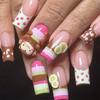 24pcs Monkey Banana Chips Decor Press On Nails Y2K French Nails Reusable Fake Nails  Girls