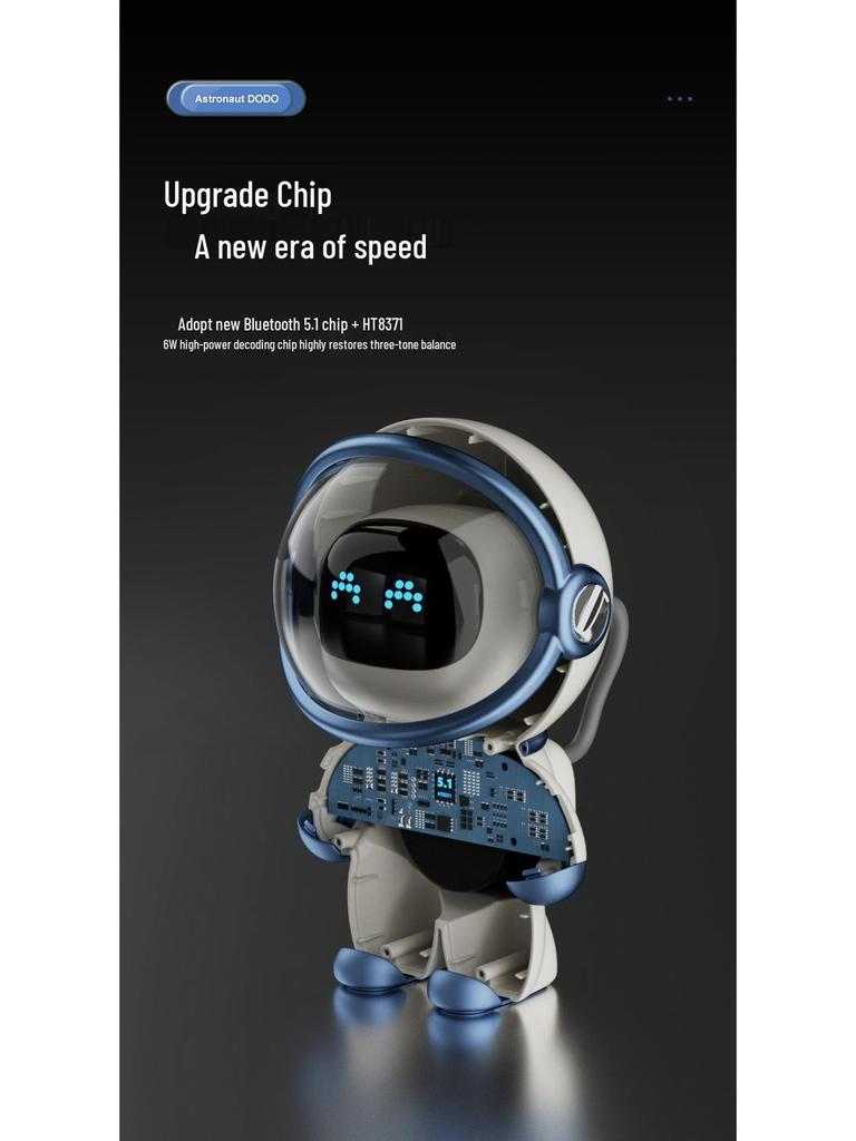 Astronaut AI Bluetooth Alarm Clock Speaker with Radio & TF Card Support
