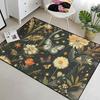 Butterfly Rug for Girls Bedroom - Floral Rugs for Living Room Dinning Room Butterfly Carpet Beautiful Flower Carpet Floor Mats