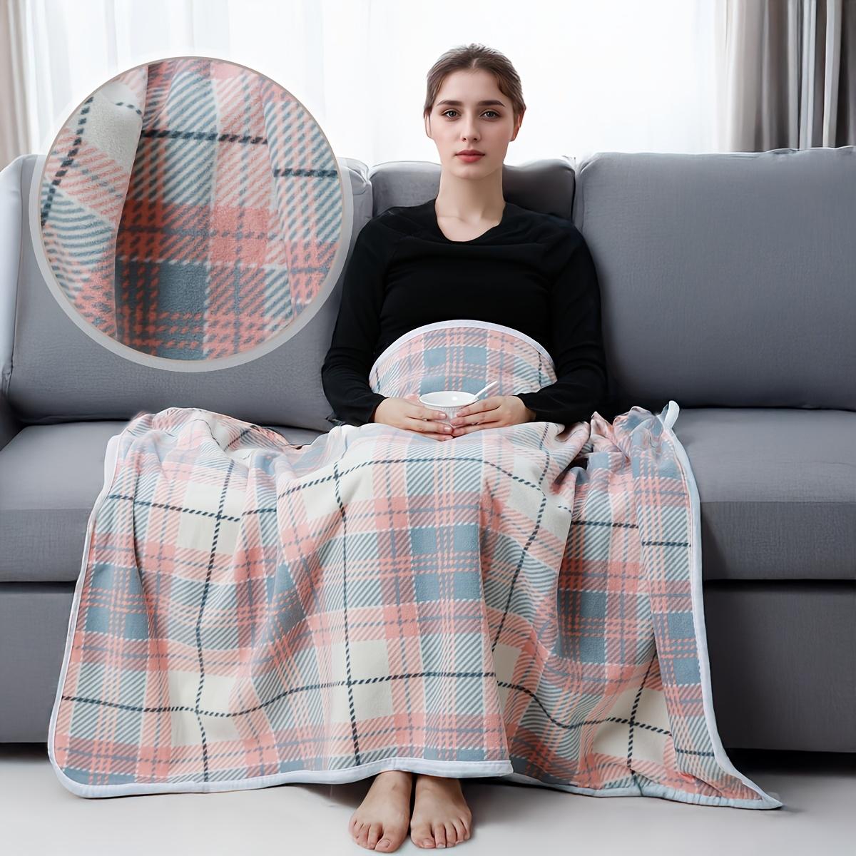 

носимая теплая накидка-одеяло с застежкой, пушистая клетчатая шаль без рукавов