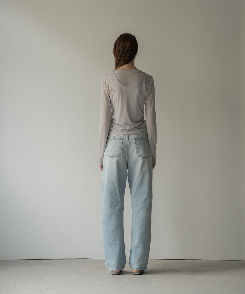 Mosyupamosyu Layered Long Sleeve [Light Gray]