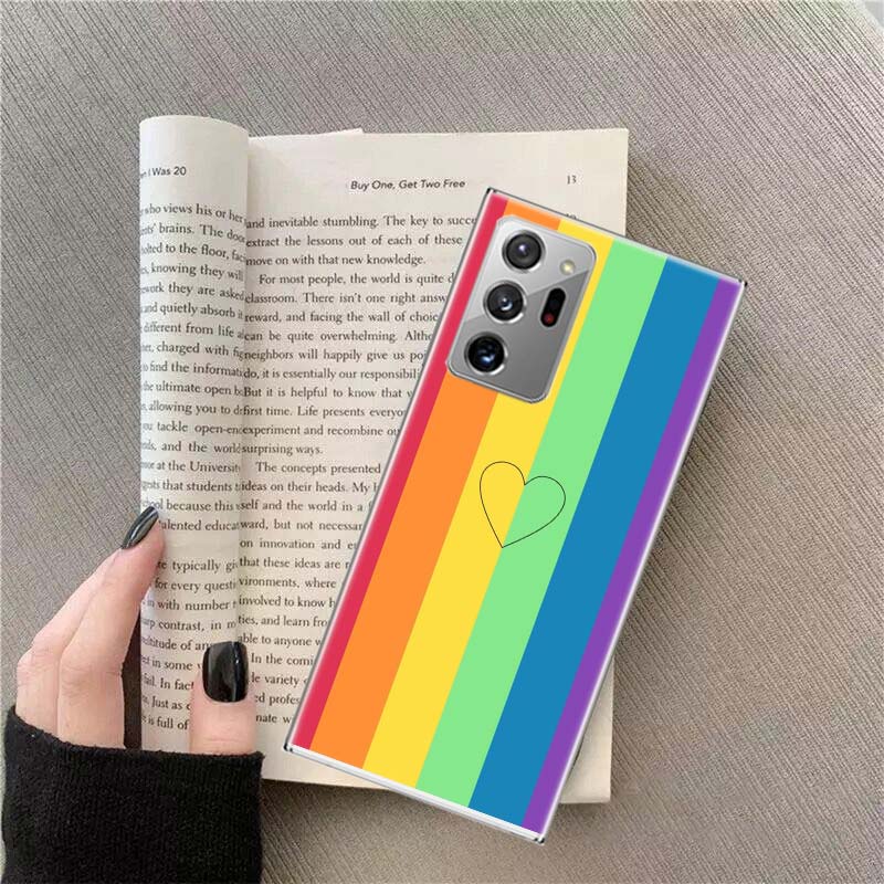 Rainbow Gradient Love Phone Case For Samsung Galaxy S25 Edge S24 S23 FE S22 S26 Ultra S21 S20 S10 Plus Capa Soft