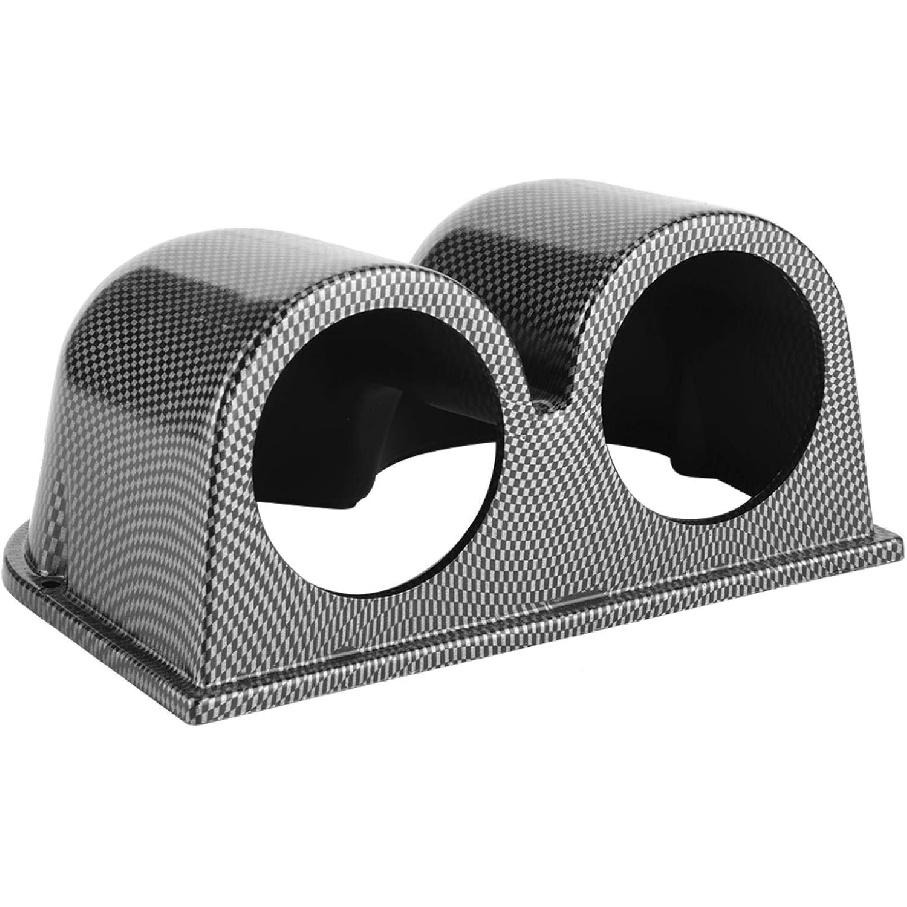 Gauge Mount Holder 52mm 2-Hole Gauge Pod Carbon Fiber Car Meter Stand for Tachometer Voltage Temperature Meters