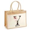 Sac de plage - PLANETEE - Yolande Lettre Fleur - poche - coton naturel - imprimé en France