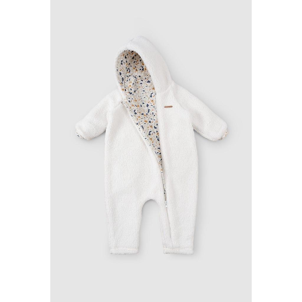 Hooded Wellsoft Jumpsuit Baby White