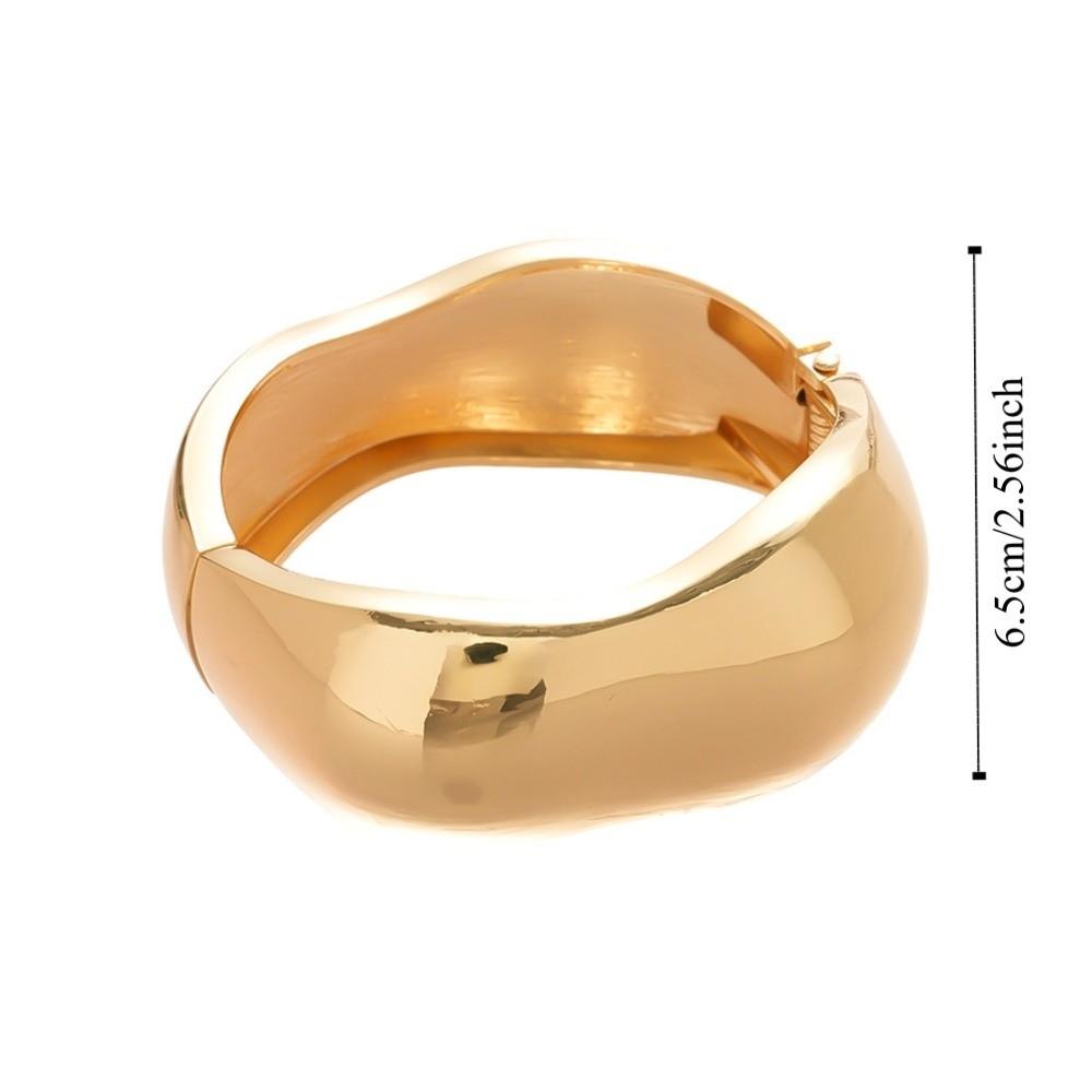Weite Öffnung Metall Armreifen Gold Silber Farbe Übertriebenes Armband Breiter Unregelmäßiger Armreif Geschenk