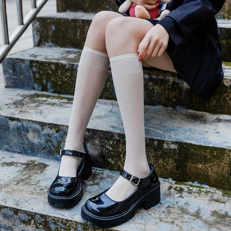 1-10Pairs Women‘s Sheer Knee High Stockings Translucent Socks for Spring and Summer Invisible Office Daily Wear
