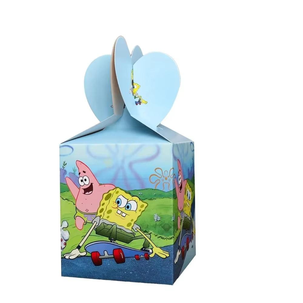 Cartoon Sponge-Bobs Party Favors Bracelet Keychain Stickers Goody Bags Fillers Carnival Prizes Kids Party Gift Birthday Supplies 5