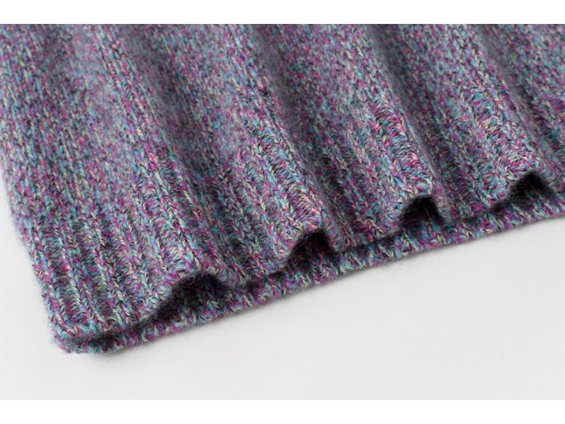 Women's Plus Size 100% Pure Cashmere Thickened Marl Yarn 5-Gauge Loose Sweater