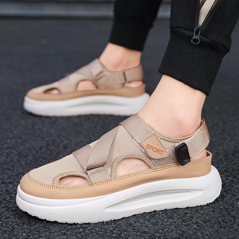 Fashion Summer Mesh Men Sandals Platform Shoes for Men Anti-slip Beach Sandals Soft Bottom Sport Sandals Men's Breathable Hiking Shoes