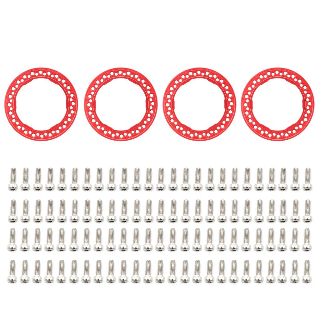 4pcs Aluminum 1.9inch Remote Control Beadlock Wheel Rim Ring Replacement for 1:10 Crawler Remote