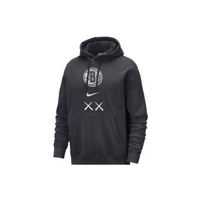 Nike Kaws İşbirliği Club Fleece City Edition Brooklyn Nets Kapüşonlu Üst Unisex Üstler Koyu Duman Grisi FB4813-070