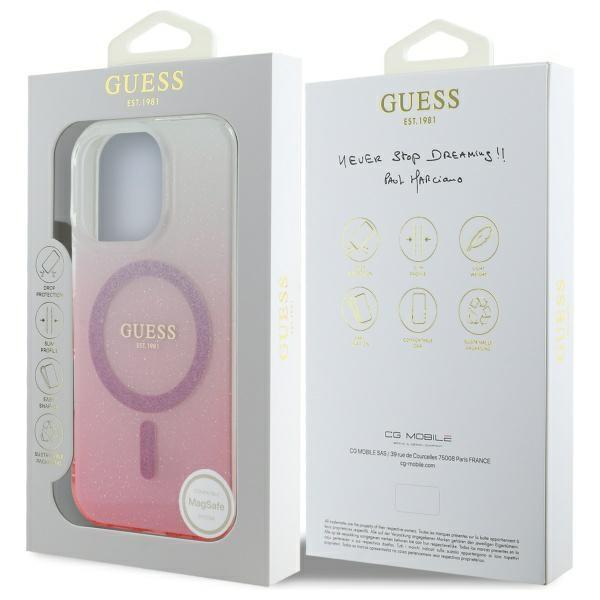 Guess Guhmp16Xhgrcelp Iphone 16 Pro Max6.9 Różowy/Pink Hardcase Iml Brokatowy Gradient Magsafe