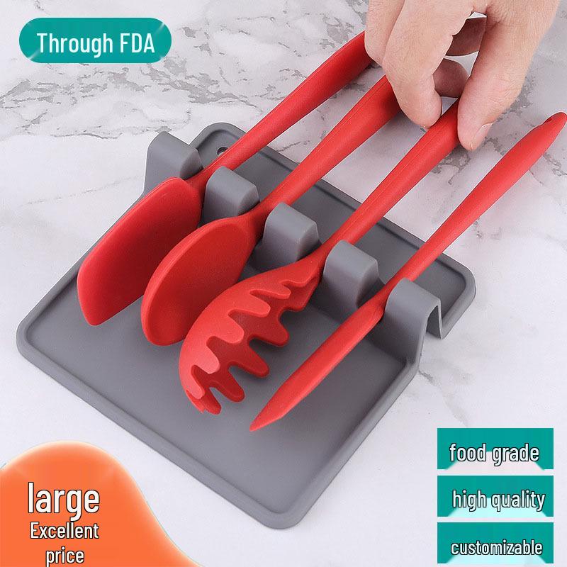 Silicone Pot Holder & Spoon Rest - Kitchen Countertop Mat & Lid Stand