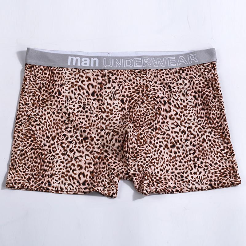Men's Plus Size Leopard Print Underwear with Comfortable Wide Waistband