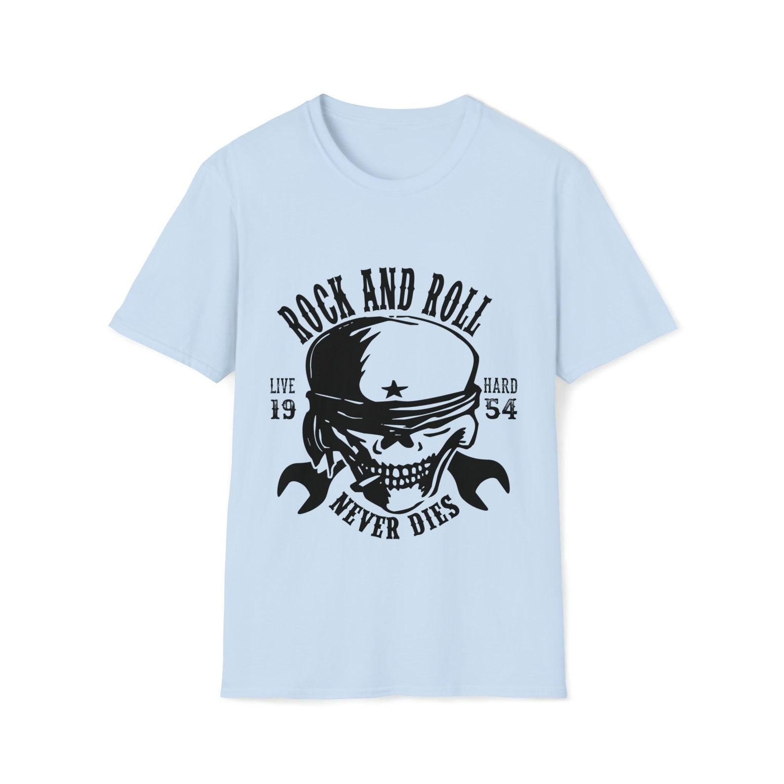 Rock n roll never dies biker T-Shirt 4XL
