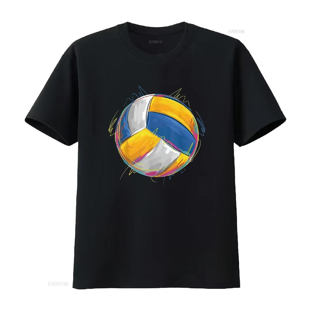 Funny Volleyball Design For Players T Shirt Black vintage Washed homme Stylish Slightly Breathable Comfortable Versatile