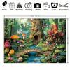 2D Magisches Pilzhaus Kulisse für Kinder Märchenbuch Fotoshooting