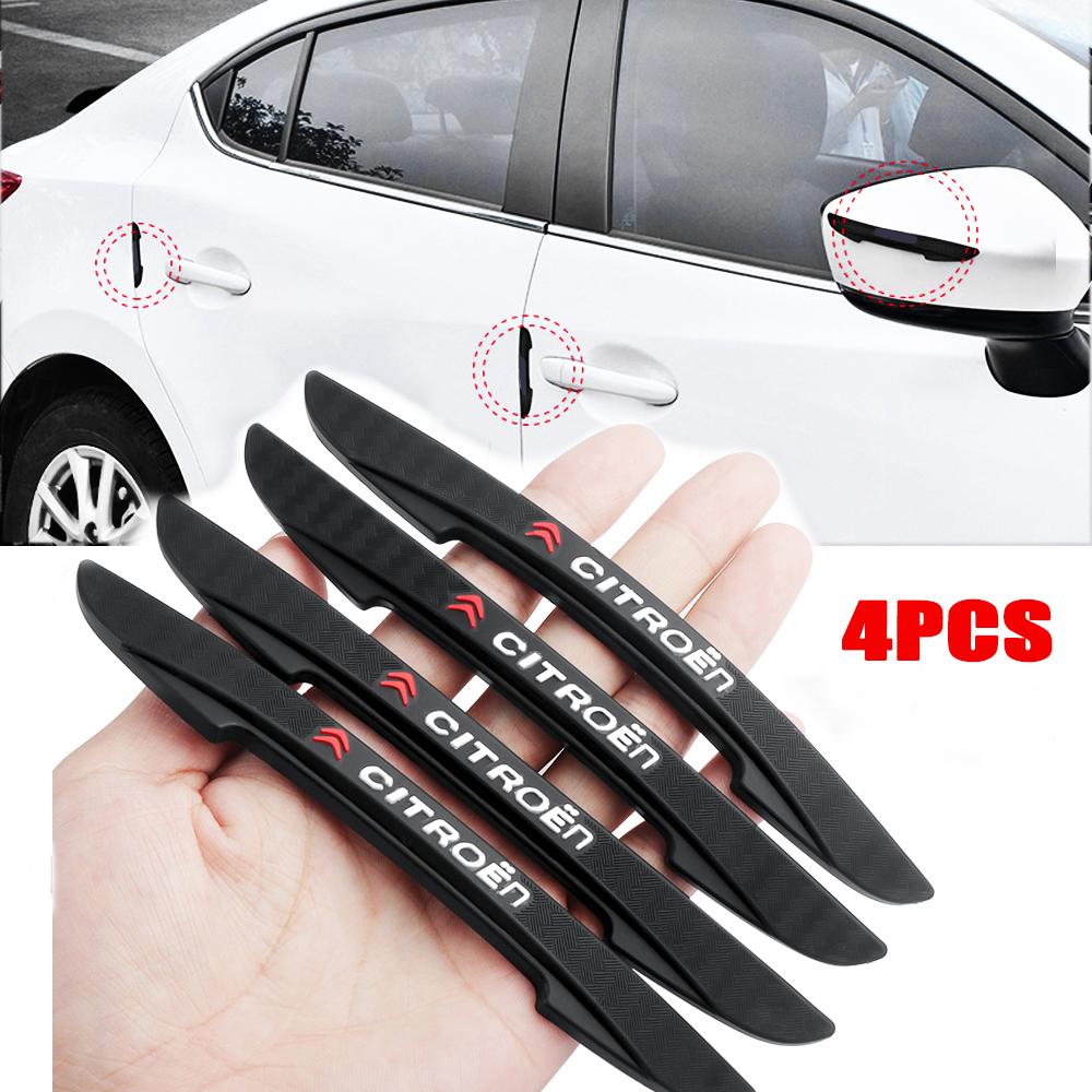 4PC Car Door Anti-collision Strip Bumper Protection Sticker Rear View Mirror Anti-scratch Parts For Citroen C1 C3 C4 C-ELYSEE C2
