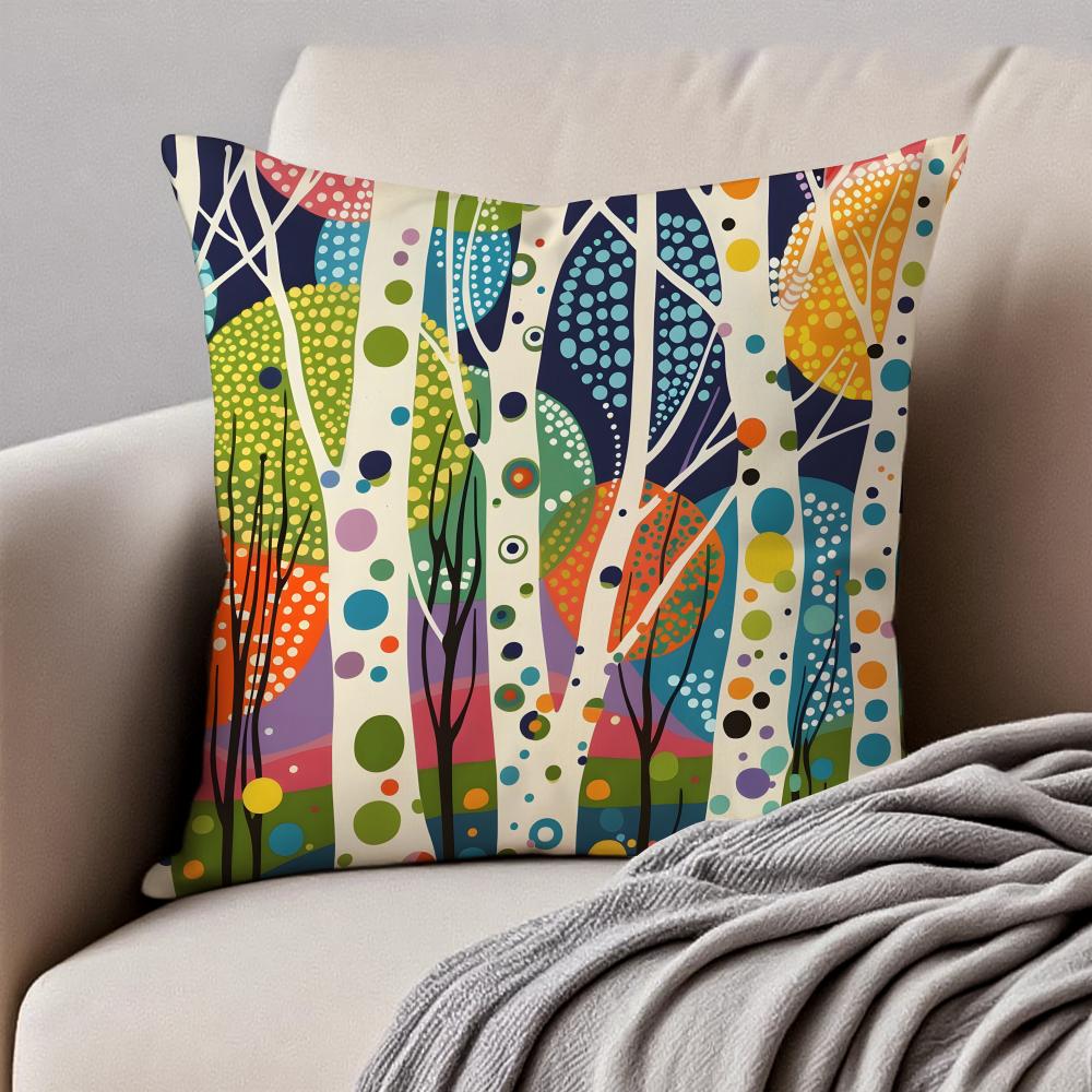 

Gorgeous Dot art stencil pattern Cushion Cover Pillowcase Antidustmite Invisible Zipper Short Plush Sofa Cushion 30X30cm