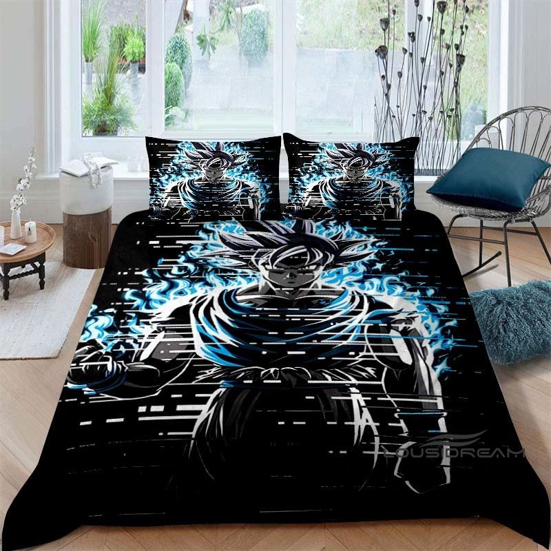 Cartoon/Anime Son Goku Dragon Ball Themed Printed Bedding Set: This Soft and Comfortable Set Includes a Duvet Cover and Pillowca
