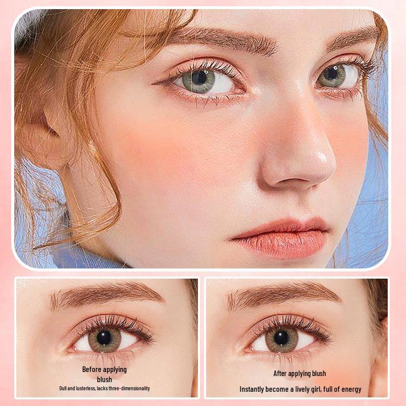 Xiaohongshu Energetic Matte Blush & Shimmer Highlighter - Natural Nude Contour Rouge Makeup