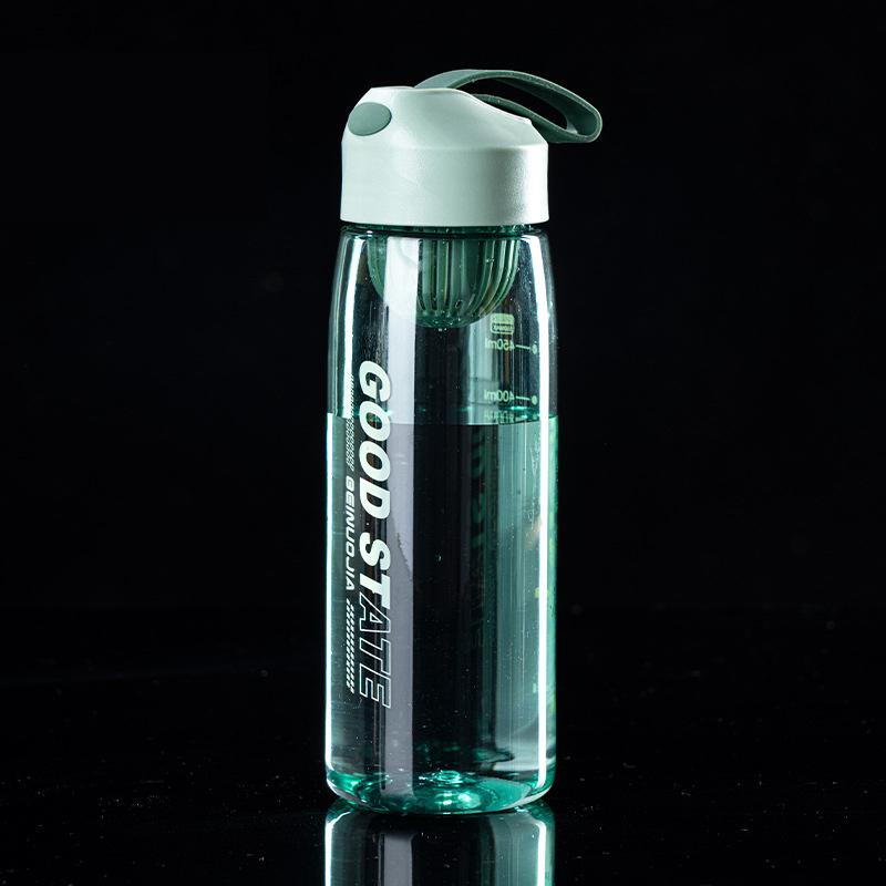 Portable Large Capacity Sports Water Cup For Women Summer Fitness Male Students Simple Plastic With Tea Strainer High Value Cup