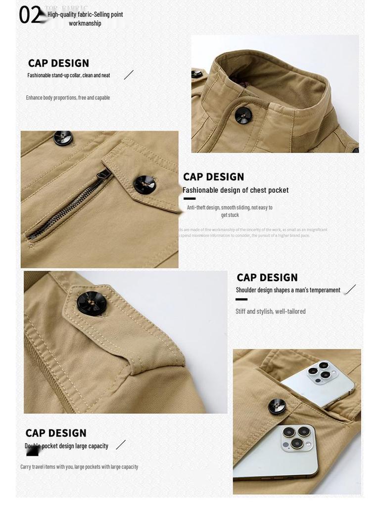 Herren Cross-Border Baumwolljacke - Lässig lockere Passform, Mittellang, Übergröße Oberbekleidung für Mittelalte & Ältere.