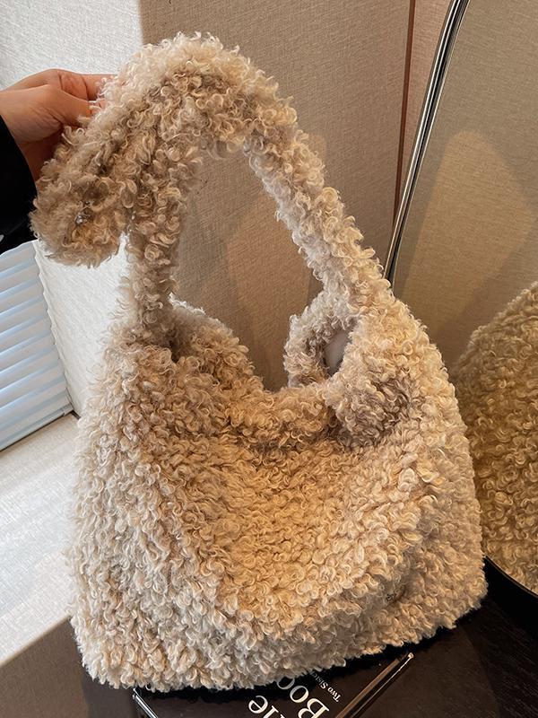 2025 Early Autumn Cute Plush Handbag and Crossbody Shoulder Bag