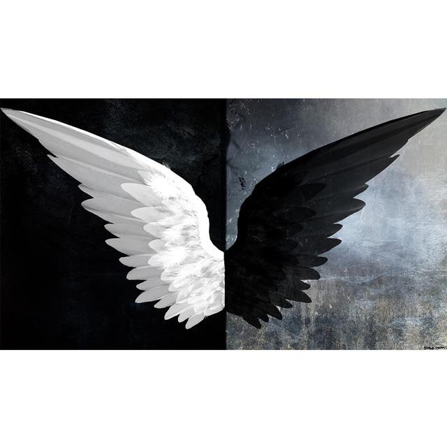 

Черно-белые крылья ангела, холст, картины на стене, художественные фотографии, современные постеры и принты для гостиной, домашний декор 20*40cm