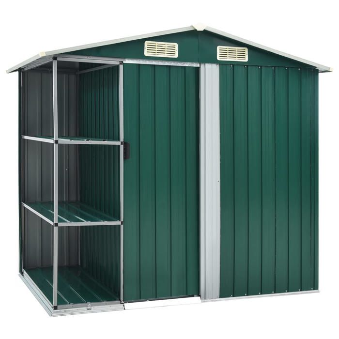 VidaXL Garden Shed with Shelf Storage Cabin Tool Shed Storage Shelter Hangar Outdoor Yard Green 47104