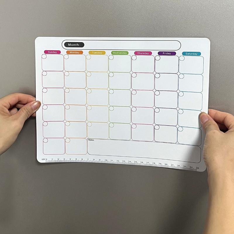 Magnetic Refrigerator Dry Erase Calendar Monthly Planner Whiteboard Record Message Board Memo Pad Kitchen Fridge Decor