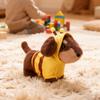 26/35CM Cute Dachshund Plush Toys Wear Clothes Doll Kawaii Pink Dress Blue Shirt Bee Dress Up Dachshund Doll Accompnay Toys