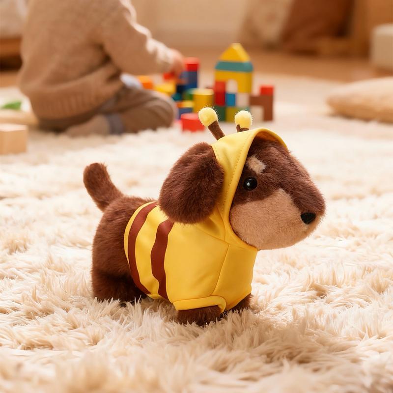 26/35CM Cute Dachshund Plush Toys Wear Clothes Doll Kawaii Pink Dress Blue Shirt Bee Dress Up Dachshund Doll Accompnay Toys
