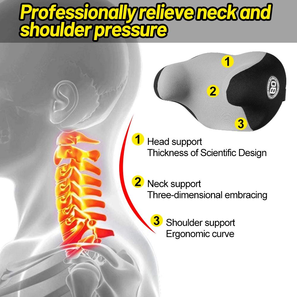 Car Headrest Pillow for Sleeping Travel Rest, Neck Rest Comfort Cushion Memory Foam U-Shaped Ergonomic Design Soft Support