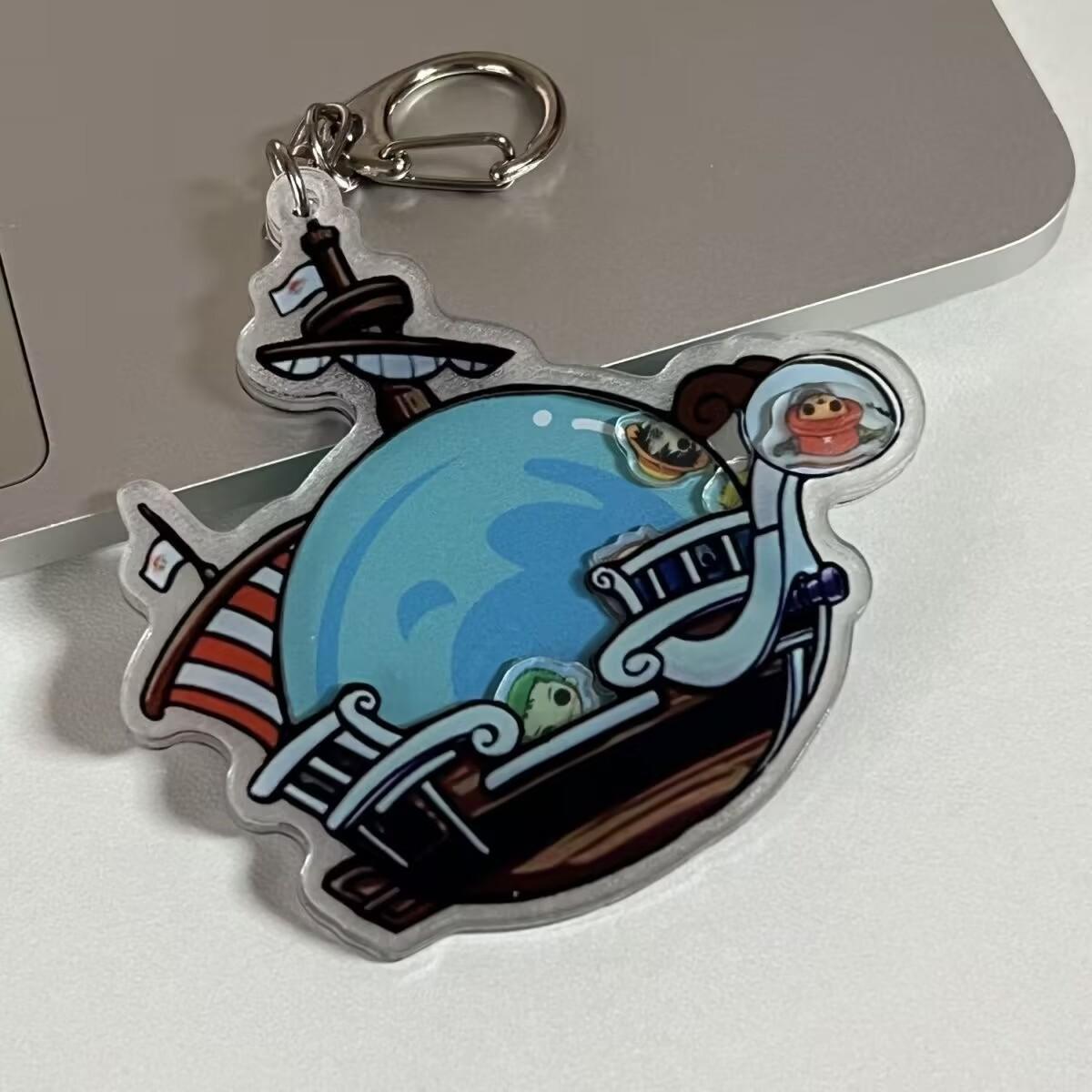 

ONE PIECE Luffy Pirate Ship Acrylic Keychain Anime Accessory Wobble Charm Gift for Fans