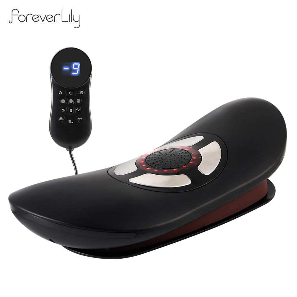 Electric Waist Traction Massager Height Adjustable Lumbar Traction Massager Waist Spine Support Waist Back Massage Machine Black