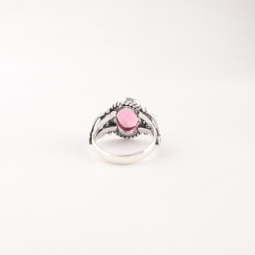 Natural Pink Tourmaline Gemstone 925 Solid Silver Jewelry Handmade Ring For Her RR-8-18