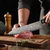 Nuovo Set Rame Tricolore 67 Piani Acciaio di Damasco Coltello da Cucina Coltello da Chef Coltello Santoku Strumento da Cucina Forte e Affilato