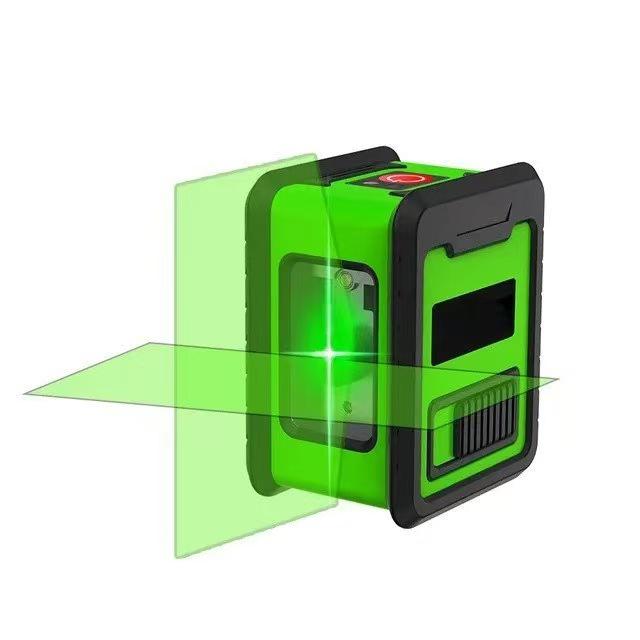 Portable Mini 2-Line Green Light Laser Level - High-Precision Infrared Surveying Tool