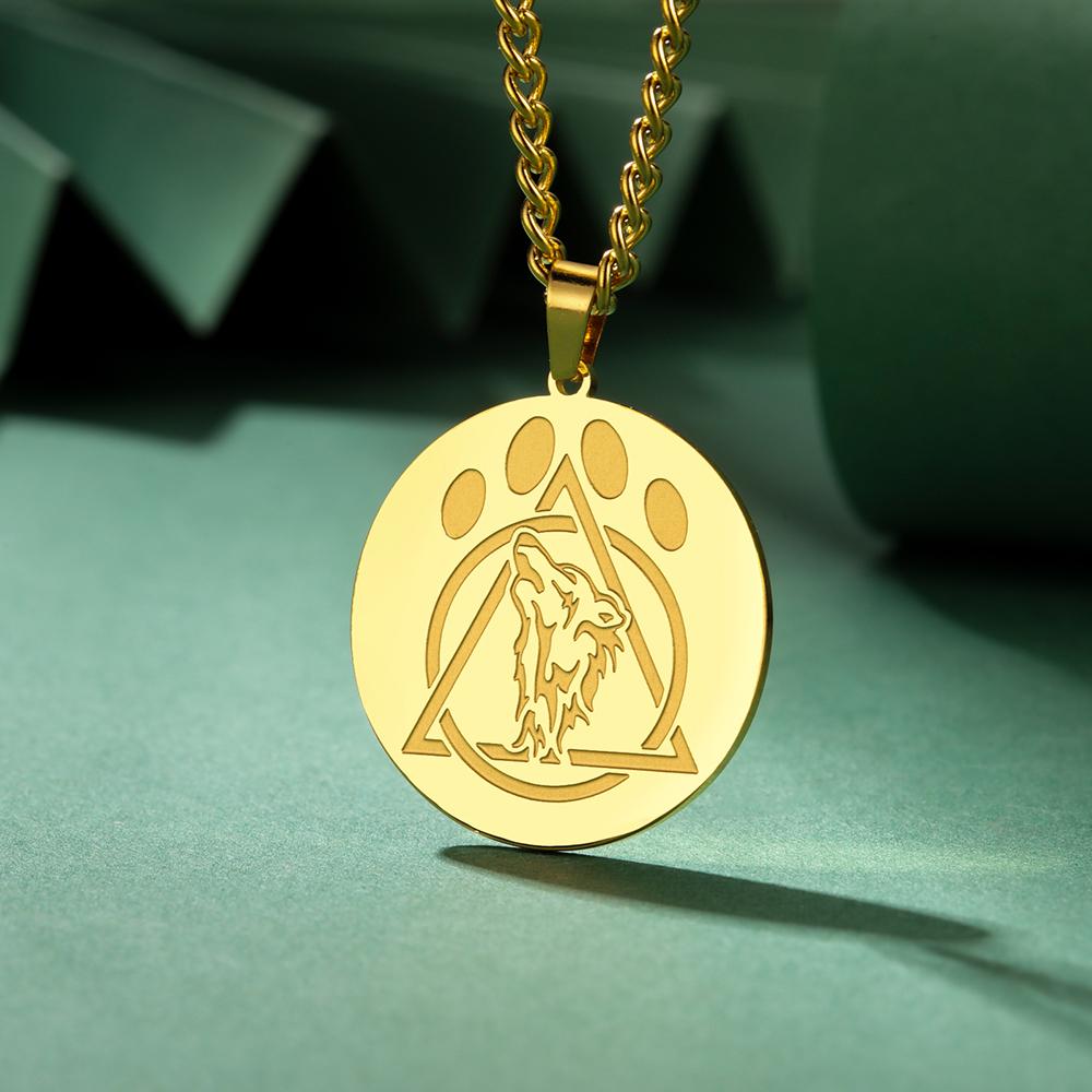 Therian Symbol Necklace Norse Wolf Claw Stainless Steel Jewelry for Men Vintage Animal and Nature Pendant