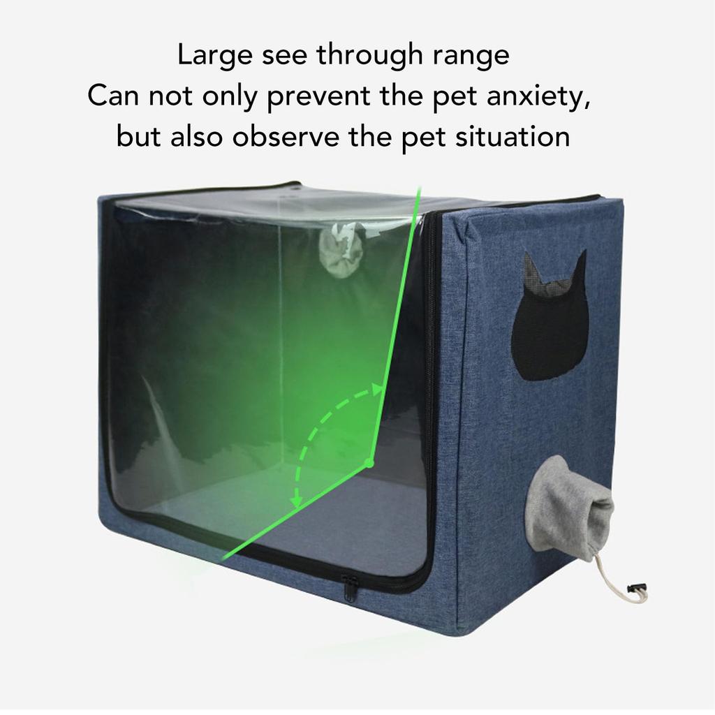 Nebulizer Dog Tent, Spacious Foldable Pet Nebulizer Nest with Double Holes, Multi-functional Dog Crate for Home Pet Hospital