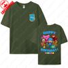 POCOYO Happy 3rd Birthday Cotton Tees Mom Dad Adult Short Sleeve Cartoon Birthday Party Tshirts Funny Cute Family Matching Tops