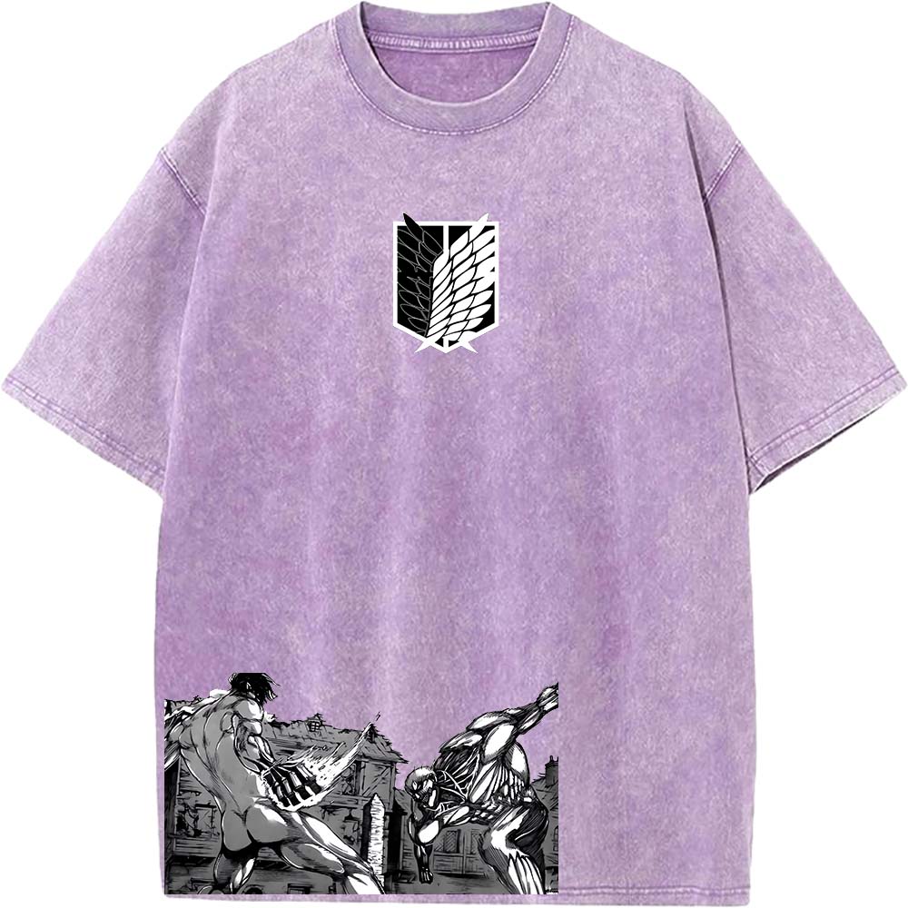 Attack On Titan Eren Shingeki No Kyojin Reiner Yoroi No Kyojin Tee Men Washed Cotton T-shirts Casual T Shirt Harajuku Tshirt