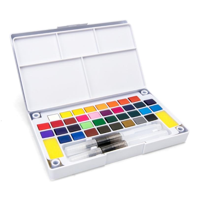 12/18/24/36/48 Colors Travel Water Color Kits Watercolor Paint Set Solid Watercolor Painting Pigment Drawing Supplies